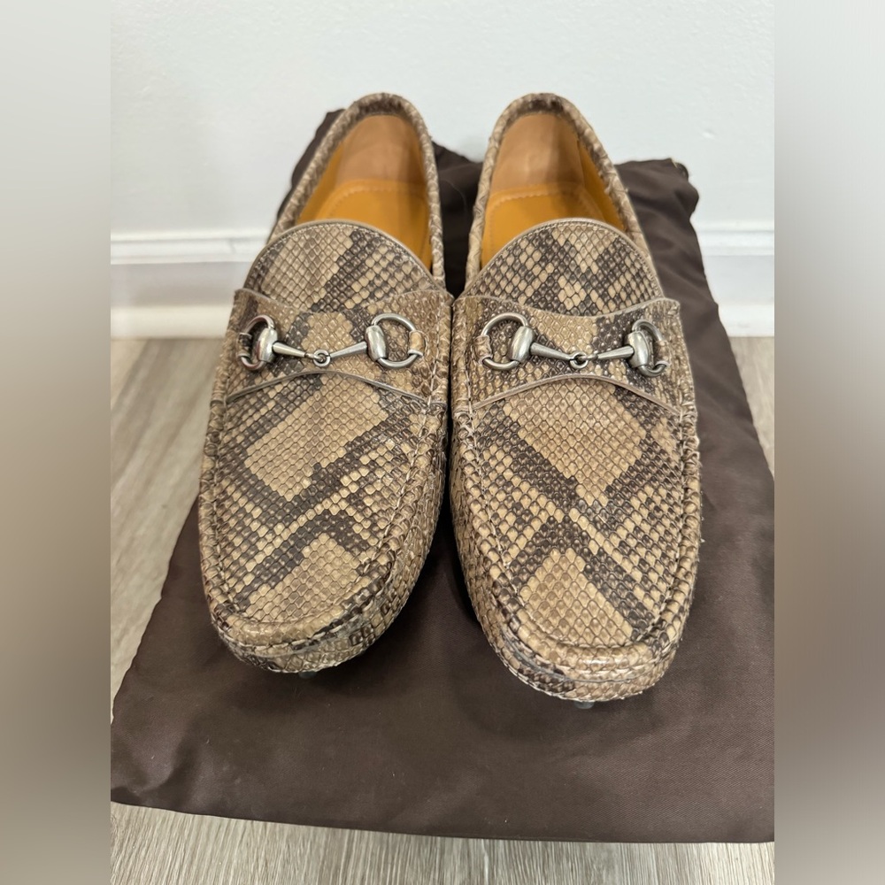 Gucci python loafers